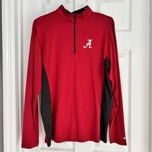 Men’s Large Colosseum Crimson and Gray Quarter-Zip Pullover